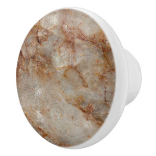 Realistiskt bruna faux marble Stone Mönster Knopp