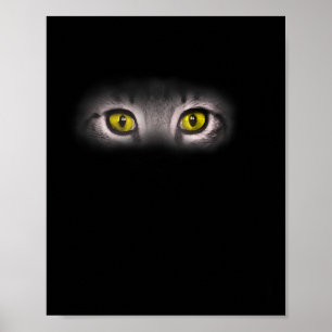 Realistiskt Cat Ögon Kattunge Kattdjur Graphic Art Poster