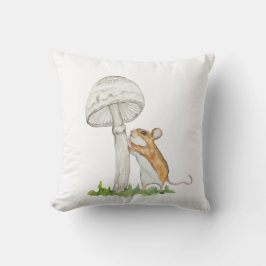 Realistiskt en lustig mus och svamp från fält kudde