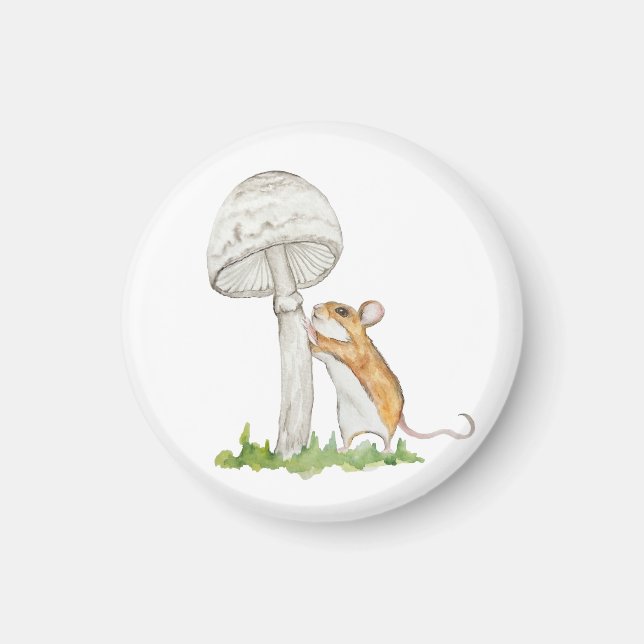 Realistiskt en lustig mus och svamp från fält magnet (Framsidan)