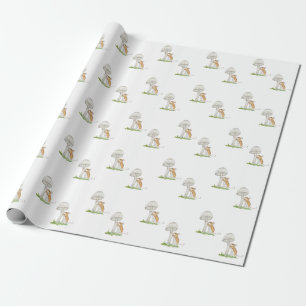 Realistiskt en lustig mus och svamp från fält presentpapper