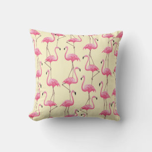 Realistiskt Flamingo Bird Lodrät Mönster Kudde