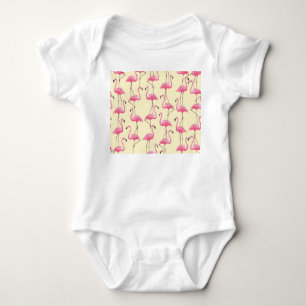 Realistiskt Flamingo Bird Lodrät Mönster T Shirt