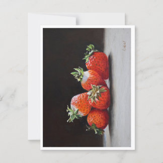 Realistiskt jordgubbar fortfarande Life-Oljemålnin Vykort