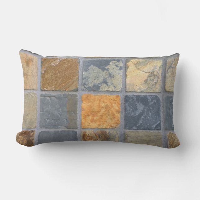 Realistiskt kritisera belägger med tegel lumbarkudde (Framsida)