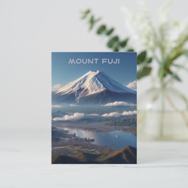 Realistiskt landskap med Mount Fuji Japan Resa Vykort (Stående Fram)