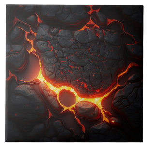 Realistiskt Lava Stone Ceramic Tile Fire Lava Kakelplatta