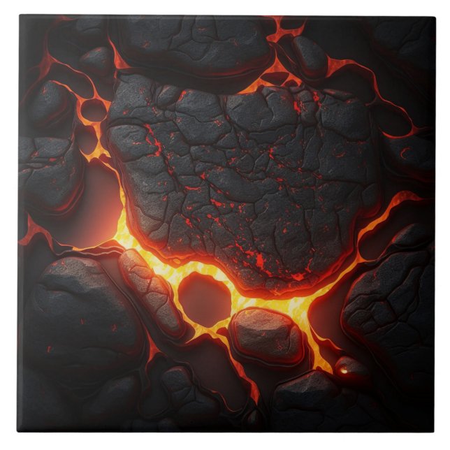 Realistiskt Lava Stone Ceramic Tile Fire Lava Kakelplatta (Framsidan)
