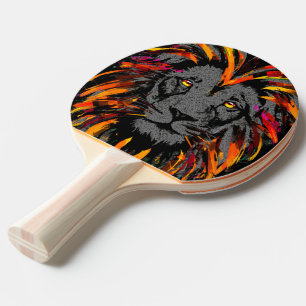 Realistiskt Lejont huvud - Lejon Ping Pong Paddle Pingisracket