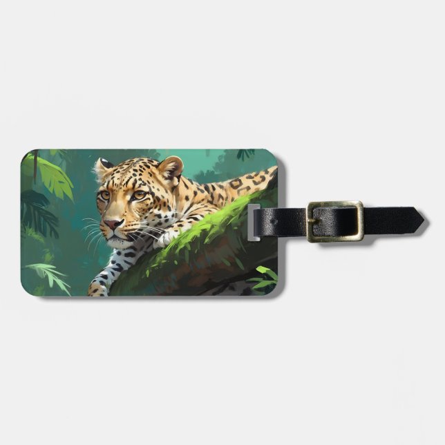 Realistiskt leopard i jungle Animal Art Bagagebricka (Horisontell Framsida)