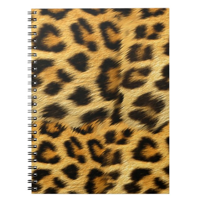 Realistiskt leopard päls-trycktillbehör - trendig anteckningsbok med spiral (Framsidan)