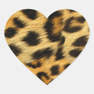 Realistiskt leopard päls-trycktillbehör - trendig hjärtformat klistermärke
