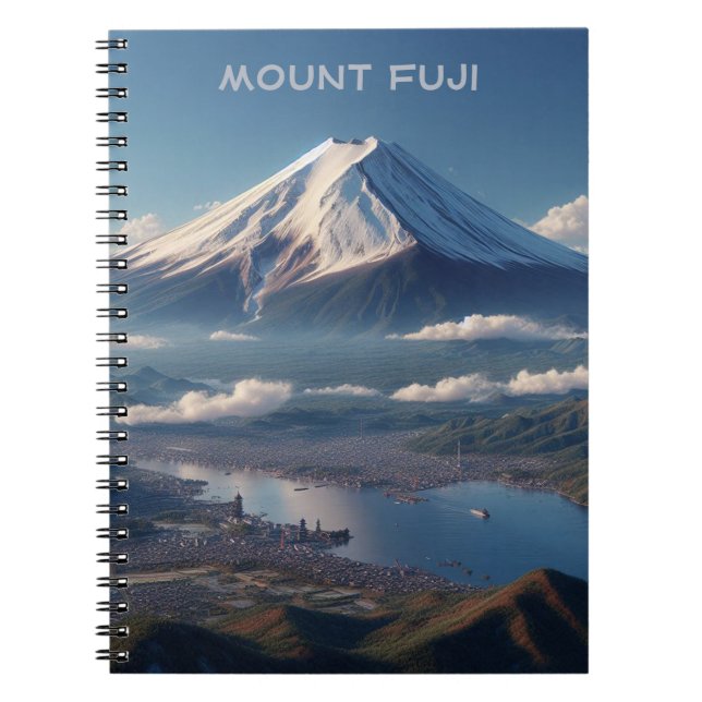 Realistiskt monteringslandskap i Fuji Japan Travel Anteckningsbok (Framsidan)