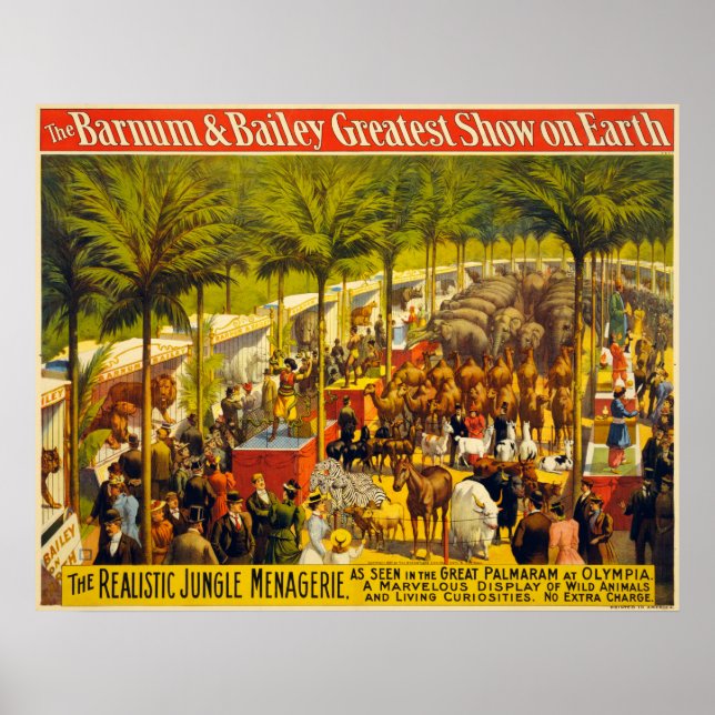 Realistiskt Poster av Jungle Menagerie Circus (Framsidan)