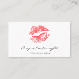 Realistiskt Red Kiss Print Läppar Makeup Visitkort