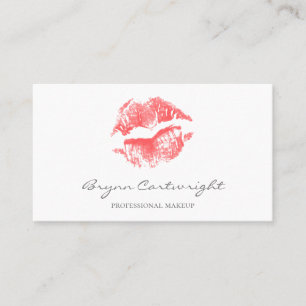 Realistiskt Red Kiss Print Läppar Makeup Visitkort