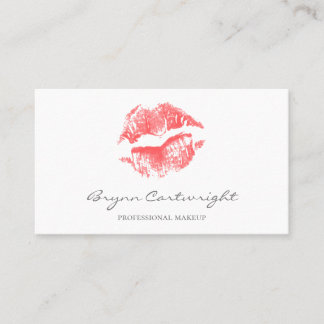 Realistiskt Red Kiss Print Läppar Makeup Visitkort
