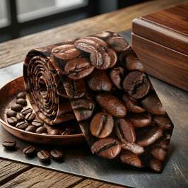 Realistiskt Rostad Kaffe Mönster Slips