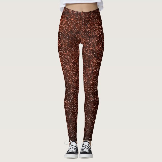 Realistiskt rostiskt läder Struktur Leggings (Framsida)