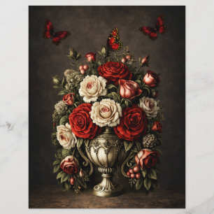 Realistiskt Rustikt Blommotiv Decoupage & Scrapbo