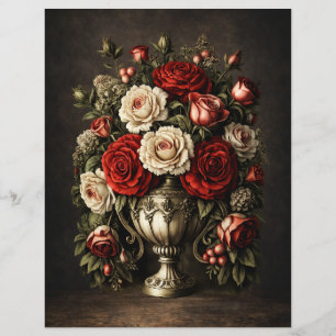 Realistiskt Rustikt Blommotiv Dekoupage & Scrapboo