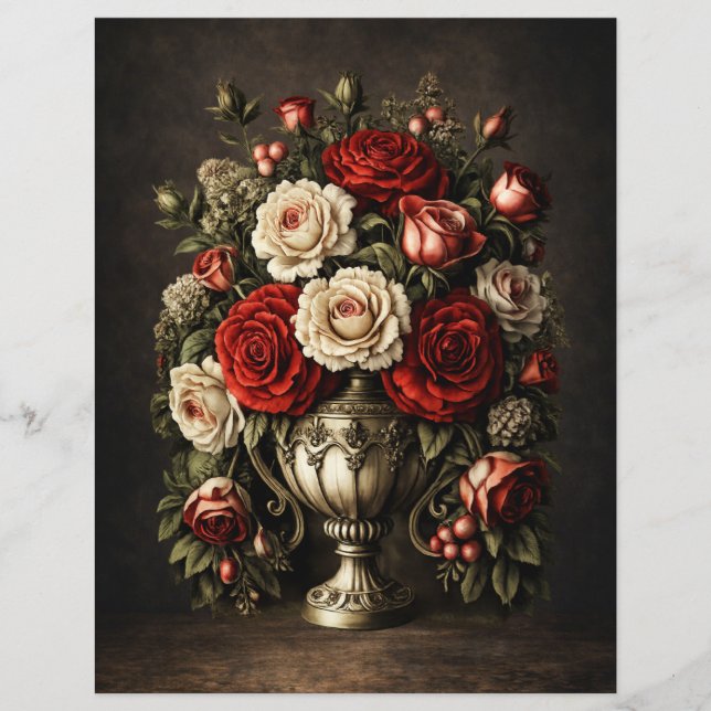 Realistiskt Rustikt Blommotiv Dekoupage & Scrapboo (Framsida)