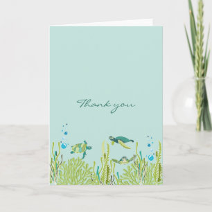 Realistiskt Sea Turtle Baby Shower tackkort