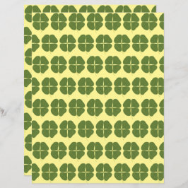 Realistiskt Shamrocks Mönster på Gult Scrapbook