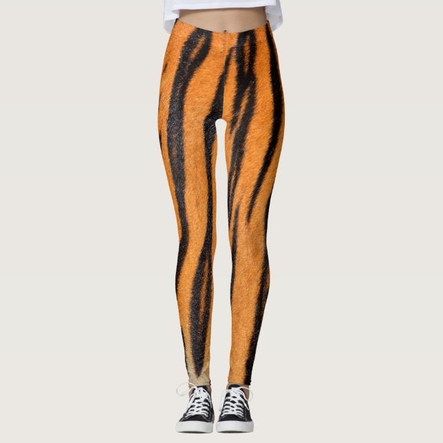 Realistiskt tiger skin struktur. leggings (Framsida)