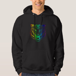 Realistiskt tigerhuvud Skin Tass Hoodie