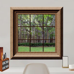 Realistiskt Träd Fake Window Scene Poster
