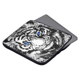 Realistiskt Vita tigerhuvud - Bärbar tigerdator Fo Laptop Fodral