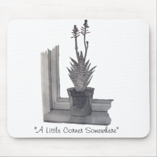 realiststillebenteckning av den aloevera musmatta