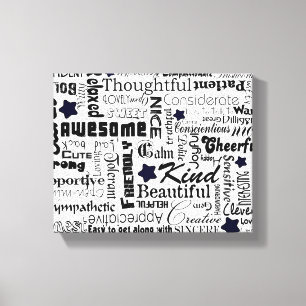 Realiteten uttrycker typografi canvastryck