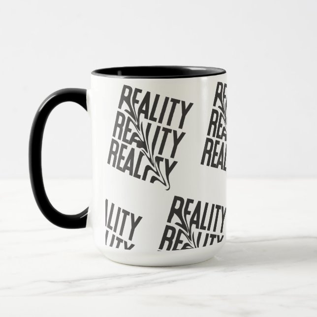 Reality Distortion Typography| Modern Abstrakt Mugg (Vänster)