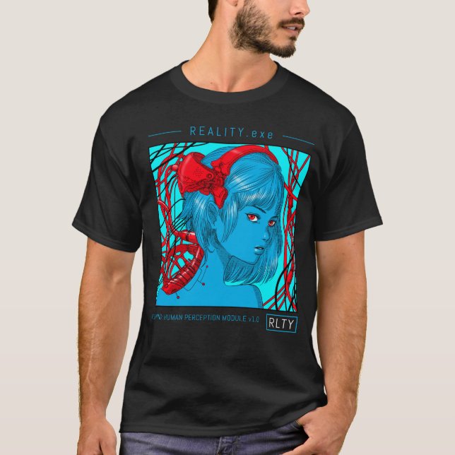 REALITY.exe Cyberpunk aesthetic T-shirt (Framsida)
