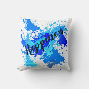 Realm av Blue Stänk i minimalism stil Kudde