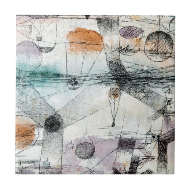 Realm of Luft Paul Klee Abstrakt Expressionist Kakelplatta (Framsidan)