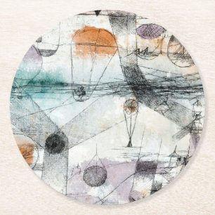 Realm of Luft Paul Klee Abstrakt Expressionist Underlägg Papper Rund