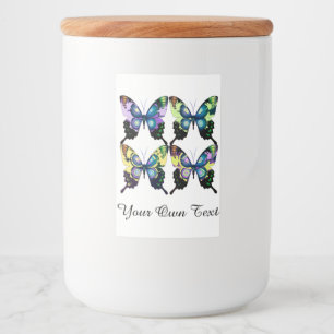 Realm of Morpho Blue Elegant Butterflies Mat Etikett