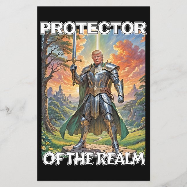 Realms beskyddare - president Trump Flygblad (Framsidan)