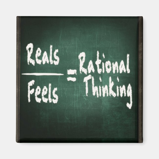 Reals/Feels=Rational Thinking Magnet (Framsidan)
