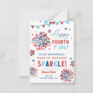 Realtor 4:e juli-posten tack anteckningskort