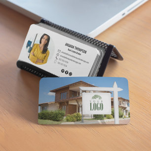 Realtor Add Your Logotyp Anpassningsbar Photo Visitkort