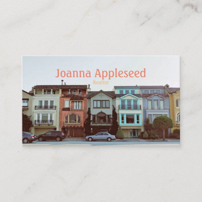 Realtor-Affärskort | Med Ansikte på baksidan Visitkort (Framsida)