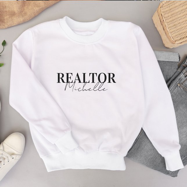 Realtor Agent Realtor-Snyggt, Namn T Shirt (Real Estate Agent Realtor Stylish Script Name Sweatshirt)