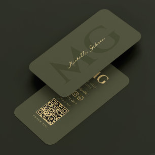 Realtor Attorney Notary Army Grönt Modern QR Visitkort