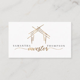 Realtor branding with house in guld affärskort visitkort