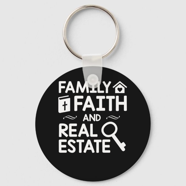 Realtor Christian Family Faith Real Gods Nyckelring (Framsida)