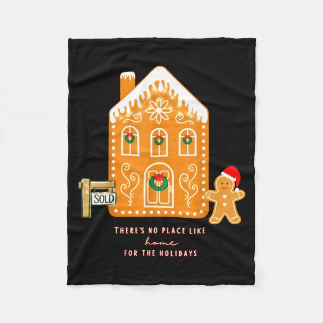 Realtor Christmas Funny Realtor Holiday Gingerbrea Fleecefilt (Framsidan)